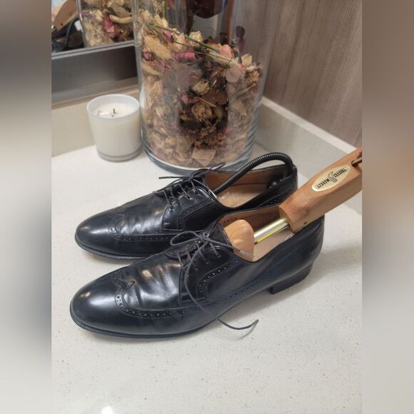 Salvatore Ferragamo 9.5 D shoes Brogue black leather